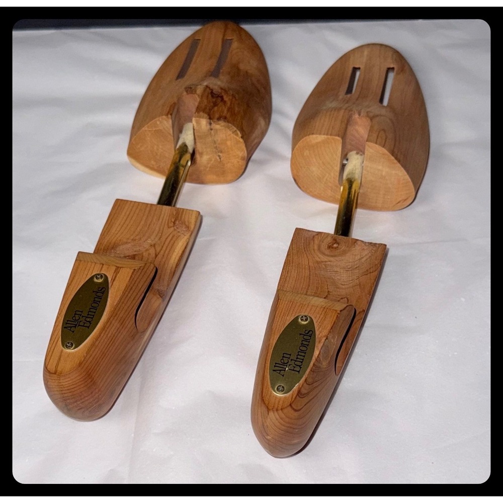 Allen Edmonds Shoe Trees Mens Brown Cedar Wood Aromatic Adjustable Care - Picture 3 of 7
